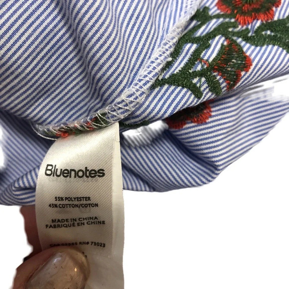 3/$25 ❥ Floral Embroidered Sleeveless Mini Summer Dress Pockets Blue Small - Picture 10 of 11